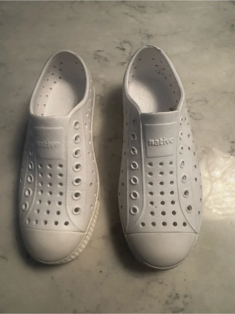 Native White Slip-On Perforated Sneakers